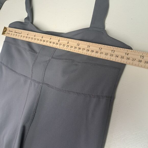 Athleta Sizzle Gray Shelf Bra Stretchy Nylon Spandex Halter Dress MT Medium Tall - Picture 10 of 11